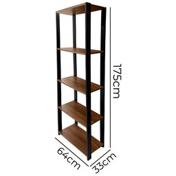 Estante Arara Alta Estilo Industrial Madeira Amadeirado Nogal Realme Guarda Roupa Roupeiro para Quar - 4