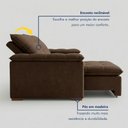 Ver imagem 2 de Sofá Retrátil e Reclinável 4 Lugares Veludo Marrom Espanha 250cm
