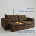 Ver imagem 3 de Sofá 4 Lugares Retrátil e Reclinável 250cm Espanha  Veludo 