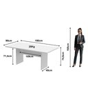 Ver imagem 3 de Mesa de Reunião para Escritório Retangular Clássica 180cm Tecnomobili