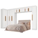 Ver imagem 1 de Guarda Roupas Modulado Closet de Canto Quarto Completo 12 Portas Espaço Cama Queen 1,58m Madrid