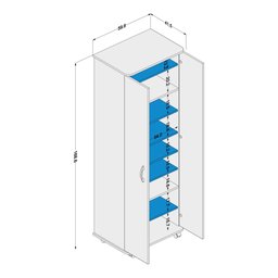 Armário Organizador Multiuso Sapateira 2 Portas 169cm Limeira Branco - Politorno - 8
