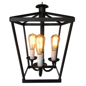 Luminaria De Ferro Estilo Lampião Decorativo para Área Gourmet Libertas Rosas Artesanato Preto