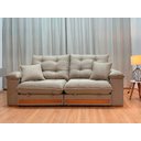 Ver imagem 4 de Sofá Retrátil Reclinável 2,30 M Linho Bege A226 Gael