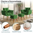 Ver imagem 3 de Kit 2 Poltronas Decorativa e 2 Puffs para Sala Recepção Manicure Consultório Quarto Alice Suede
