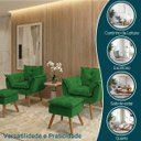 Ver imagem 4 de Kit 2 Poltronas Decorativa e 2 Puffs para Sala Recepção Manicure Consultório Quarto Alice Suede