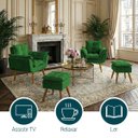 Ver imagem 5 de Kit 2 Poltronas Decorativa e 2 Puffs para Sala Recepção Manicure Consultório Quarto Alice Suede