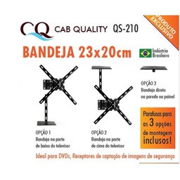 Suporte Bandeja 23x20cm P/ Dvd Videogame Conversor Decodificador Tv Cabo Fixa em Parede e Suporte Tv - 4