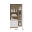 Ver imagem 2 de Guarda Roupa Infantil 2 Portas com Cantoneira Doce Sonho Carvalho/branco - Qmovi