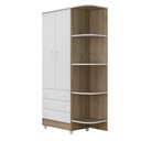 Ver imagem 1 de Guarda Roupa Infantil 2 Portas com Cantoneira Doce Sonho Carvalho/branco - Qmovi