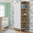 Ver imagem 3 de Guarda Roupa Infantil 2 Portas com Cantoneira Doce Sonho Carvalho/branco - Qmovi