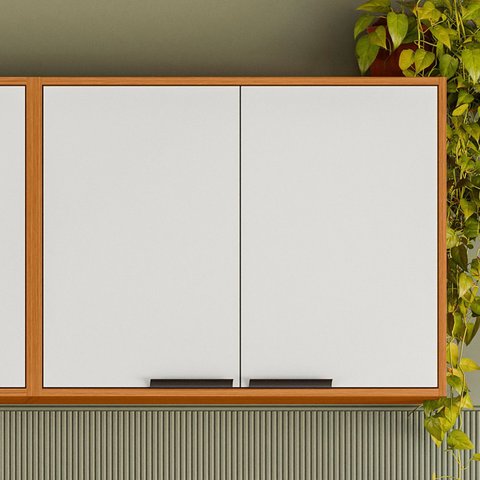 Armário de Cozinha Aéreo 80cm Nala Freijó Uv/off Acetinado Z44 - Mpozenato