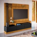 Ver imagem 3 de Estante Home Theater Audaz para TV até 65 Polegadas com Detalhe Ripado e Luz de LED Carvalho/Preto -