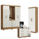 Ver imagem 1 de Guarda Roupa Solteiro Paris 2045150 com Armário Multiuso 2 Portas 2000191 e Cômoda 8 Gavetas 2014148