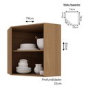 Ver imagem 3 de Armário Aéreo Canto Diagonal 2 Portas 74cm Vitra Luciane Móveis