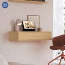 Ver imagem 4 de Escrivaninha Mesa Escritório Suspensa Complemento 100% MDF 1 Gaveta 78,5cm Angelin Marrom
