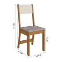 Ver imagem 4 de Conjunto de Sala de Jantar Mesa 91,8cm com 4 Cadeiras Bianca Freijó/Off White