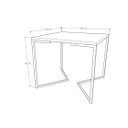 Ver imagem 4 de Mesa Industrial Base Ferro Preto em V Tampo 90x90 Preto 4 Cadeiras Eames Madeira Assento Branco