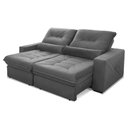 Ver imagem 5 de Sofá Retrátil Reclinável Sevilha 2,50m Suede Velut Cinza Molas Ensacadas - King House