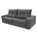 Ver imagem 6 de Sofá Retrátil Reclinável Sevilha 2,50m Suede Velut Cinza Molas Ensacadas - King House