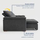Ver imagem 2 de Sofá Retrátil e Reclinável 4 Lugares Veludo Cinza Espanha 250cm