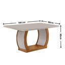 Ver imagem 3 de Conjunto de Jantar Milena 6 Lugares Tampo MDF Canto Copo Cadeiras Carolina Veludo Creme 180cm