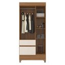 Ver imagem 2 de Cômoda Flora e Guarda Roupa Solteiro Wind Amêndola Off White - Demóbile