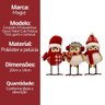 Jogo 3 Passarinhos Natalinos Pelúcia Cute Roupa Tricô e Cachecol 18cm - Magizi - 8