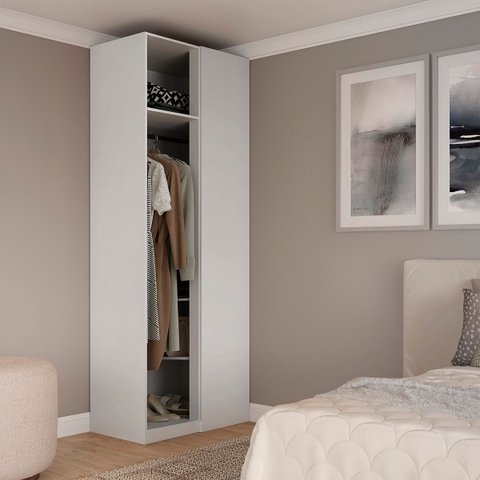 Closet Modulado de Canto Reto sem Portas Altezza Belmax:branco