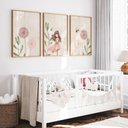 Ver imagem 3 de Kit 3 Quadros Decorativos Infantil Mundo Mágico Das Fadas Quarto Bebê 30x40 Moldura Madeira