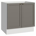 Ver imagem 1 de Balcão Vik 2 Portas MDP 80cm Branco e Cinza Madesa