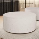 Ver imagem 4 de Puff Redondo Orgânico para Living 90cm Lola W01 Linho Cru - Lyam Decor