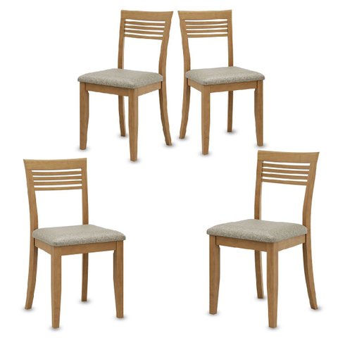 Conjunto Rubi com 4 Cadeiras Madeira Pinus Freijó - Finestra