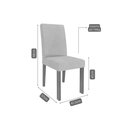 Ver imagem 5 de Conjunto: Mesa Sala Jantar Maitê Tampo Madeirado C/ Vidro 130x80cm e 4 Cadeiras Maia Cinamomo/off