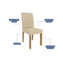 Ver imagem 3 de Conjunto: Mesa Sala Jantar Maitê Tampo Madeirado C/ Vidro 130x80cm e 4 Cadeiras Maia Cinamomo/off