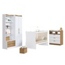 Ver imagem 6 de Quarto Infantil Completo com Guarda Roupas 4 Portas, Cômoda e Berço Branco Mel
