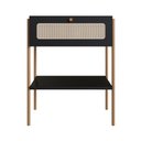 Ver imagem 6 de Mesa de Cabeceira Retrô para Quarto com Prateleira e Gaveta Cor:nero com Dourado