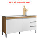 Ver imagem 2 de Balcão de Cozinha Gabinete 150cm Andréia sem Tampo Ajl Móveis:amêndoa Branco