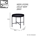 Ver imagem 4 de Kit Mesinha Redonda Centro Lateral Collie 40cm Metal Apoio Sofá Cama Studio Metal Madeira KIT Collie