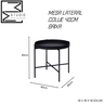 Kit Mesinha Redonda Centro Lateral Collie 40cm Metal Apoio Sofá Cama Studio Metal Madeira KIT Collie - 4