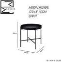 Ver imagem 4 de Kit Mesinha Redonda Centro Lateral Collie 40cm Metal Apoio Sofá Cama Studio Metal Madeira KIT Collie