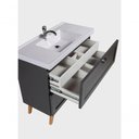 Ver imagem 4 de Gabinete para Banheiro com Cuba 80cm Retro Mdf Grafite Milano - On Móveis