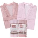Ver imagem 3 de Roupão Feminino Kimono Felpudo Rosa