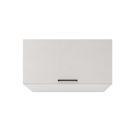 Armário Aéreo para Cozinha 60cm 1 Porta Basculante Cinza e Branco