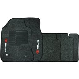 Jogo de Tapete Automotivo Carpete Toyota Hilux 2006 À 2015 Soft Logo Bordado Grafite 5 Peças S/m Sof - 1