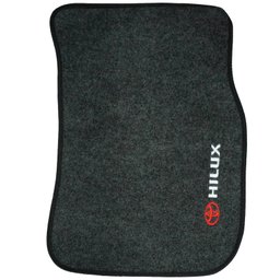 Jogo de Tapete Automotivo Carpete Toyota Hilux 2006 À 2015 Soft Logo Bordado Grafite 5 Peças S/m Sof - 5