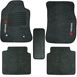 Jogo de Tapete Automotivo Carpete Toyota Hilux 2006 À 2015 Soft Logo Bordado Grafite 5 Peças S/m Sof - 3