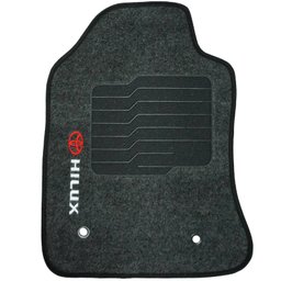 Jogo de Tapete Automotivo Carpete Toyota Hilux 2006 À 2015 Soft Logo Bordado Grafite 5 Peças S/m Sof - 4