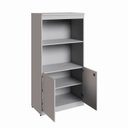 Ver imagem 5 de Estante Armário 160cm para Escritório com 2 Portas Puxadores Cava Corporate F5 Cinza