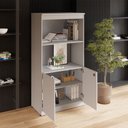 Ver imagem 4 de Estante Armário 160cm para Escritório com 2 Portas Puxadores Cava Corporate F5